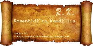 Rosenblüth Kamélia névjegykártya